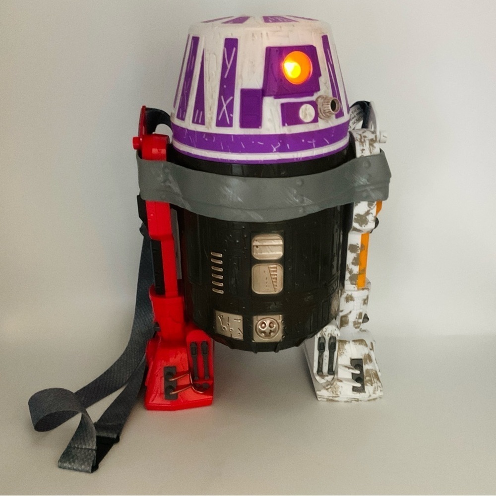 Star Wars Disney Parks Light Up Droid Popcorn Bucket Container w/ Lanyard Strap